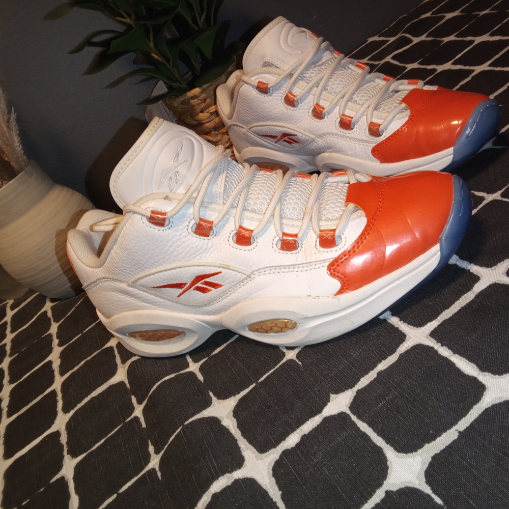Reebok White and Orange Sneakers